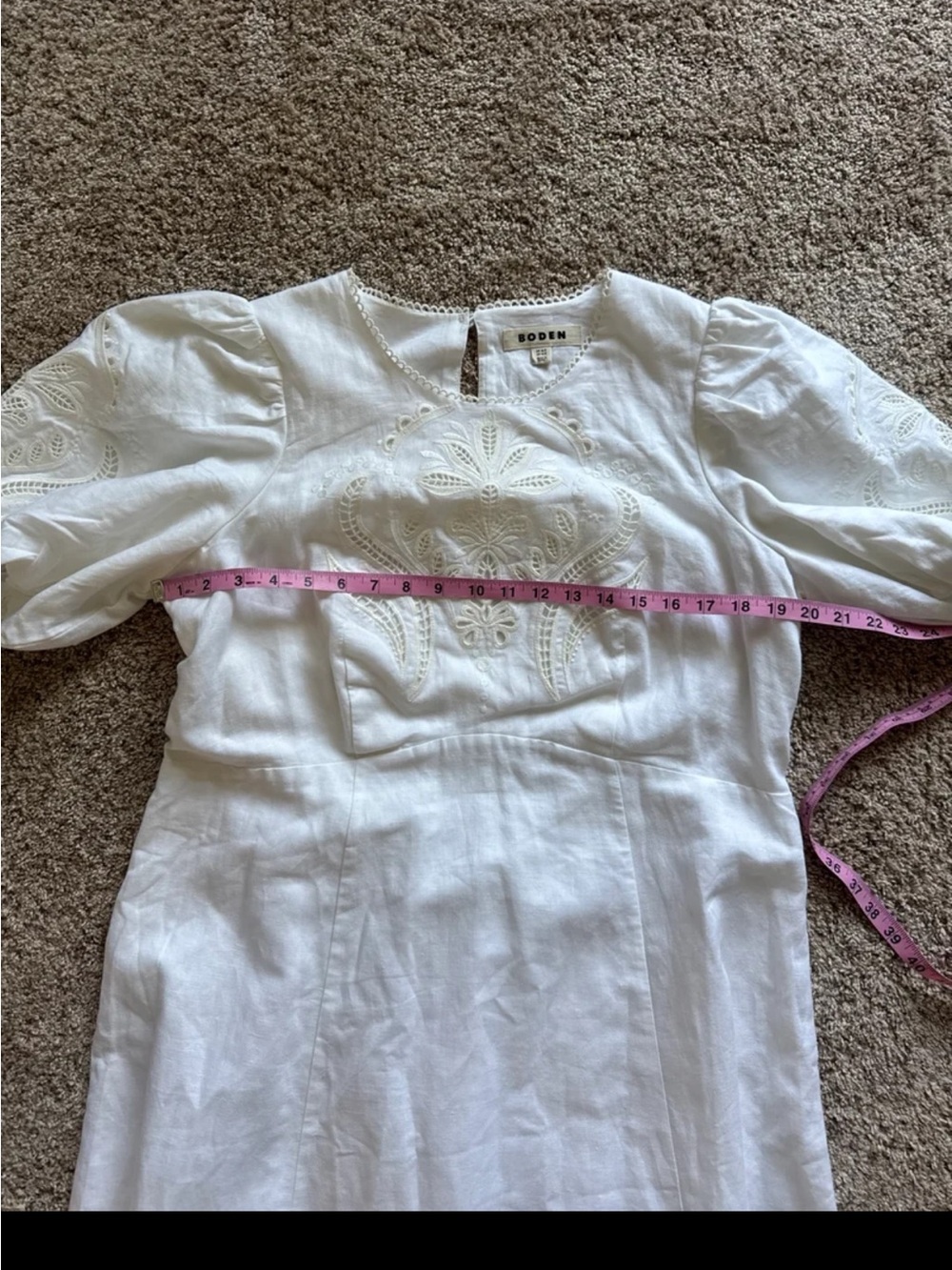 BODEN Empire Broderie Tea Dress in White size 14 - Picture 11 of 12